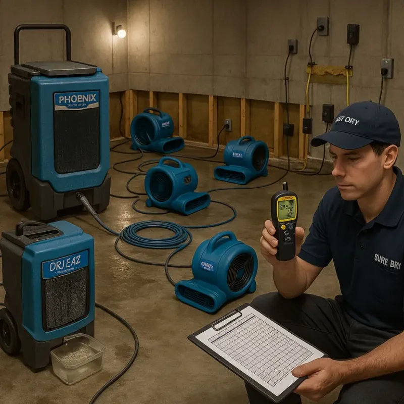 Structural Drying and Dehumidification process in Cockeysville, MD